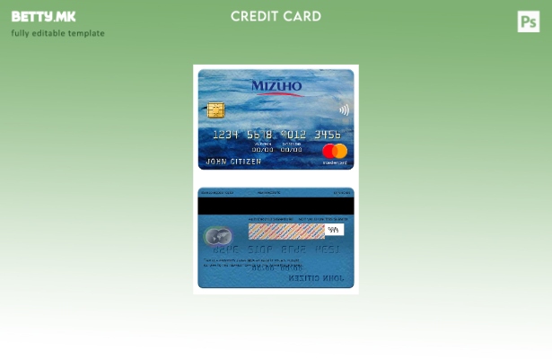 Модерен стил Шаблон за мастер картичка банка Mizuho Јапонија